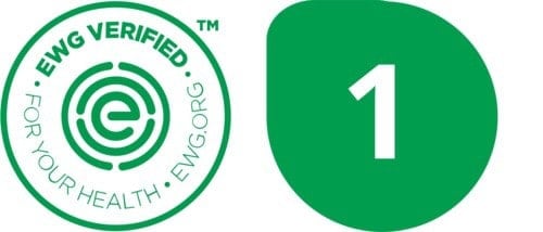 EWG VERIFIED mark and  EWG green rating mark