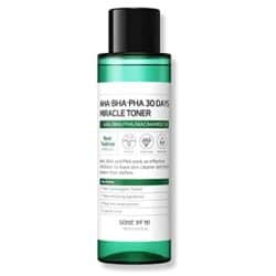 SOME BY MI AHA BHA PHA 30 Days Miracle Toner / 5.07Oz, 150ml / Made from Tea Tree Leaf Water for Sensitive Skin / Mild Exfoliating Facial Toner / Acne, Sebum and Oiliness Care / Facial Skin Care